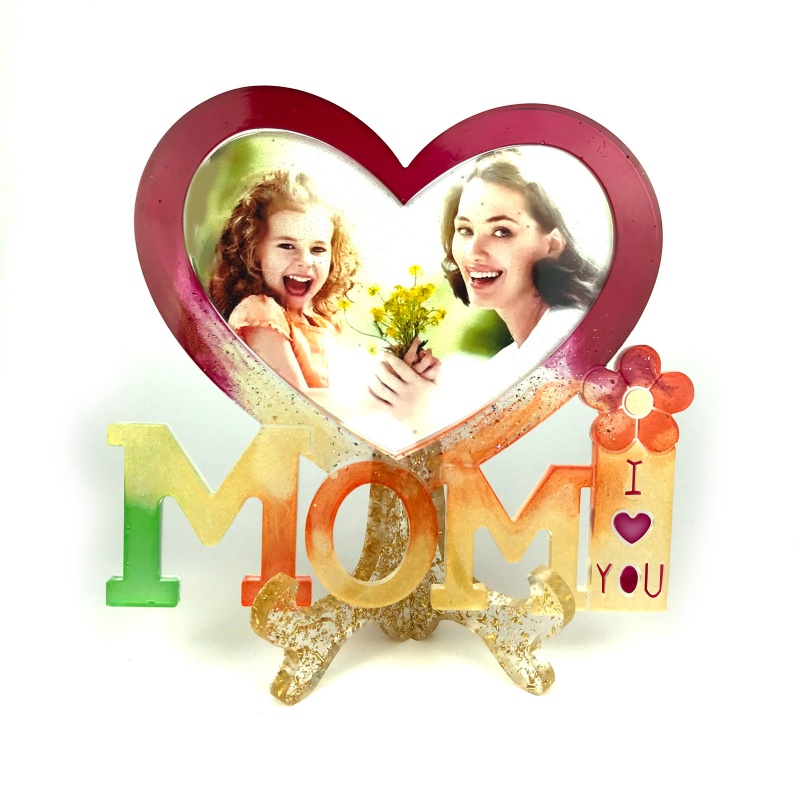 Khuôn Silicone Làm Khung Ảnh Hình Trái Tim Bằng Epoxy UV DIY Để Bàn Trang Trí Nhà Ở