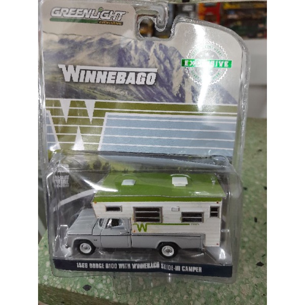 xe Greenlight 1966 Dodge D100 with winnebago slide-in camper