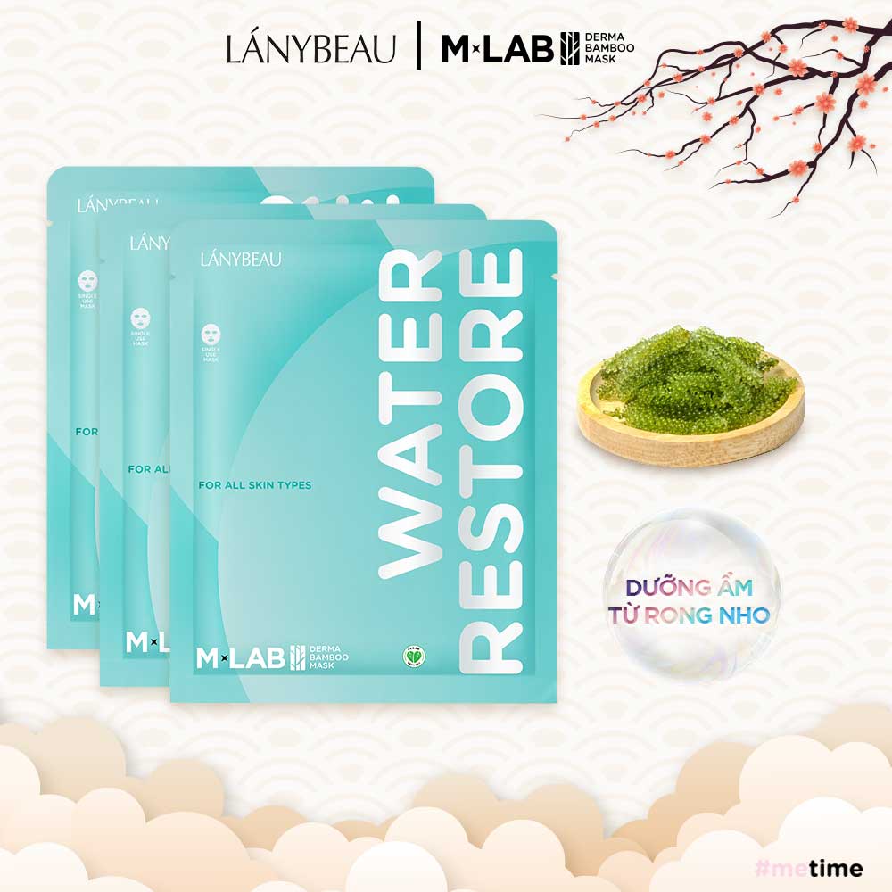Mặt nạ M-Lab Derma Bamboo Water Restore - cấp ẩm sâu, dưỡng ẩm - 1 hộp 3 miếng  (28g/miếng)