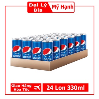 Thùng 24 lon nước ngọt có gaz pepsi