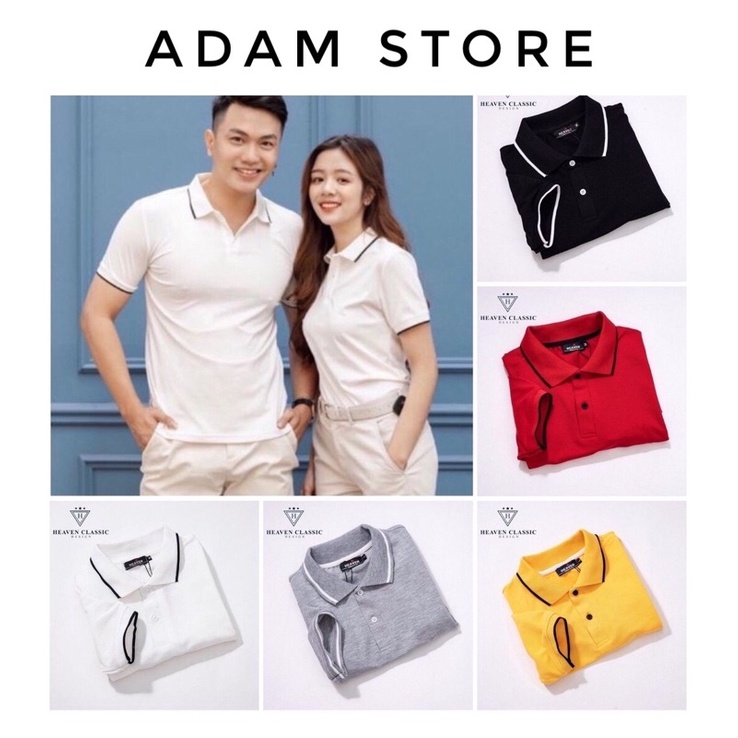 ADAM STORE - Áo polo nam tay ngắn trơn viền sọc thun chất cotton đẹp có cổ hàng cao cấp nhiều màu ADT