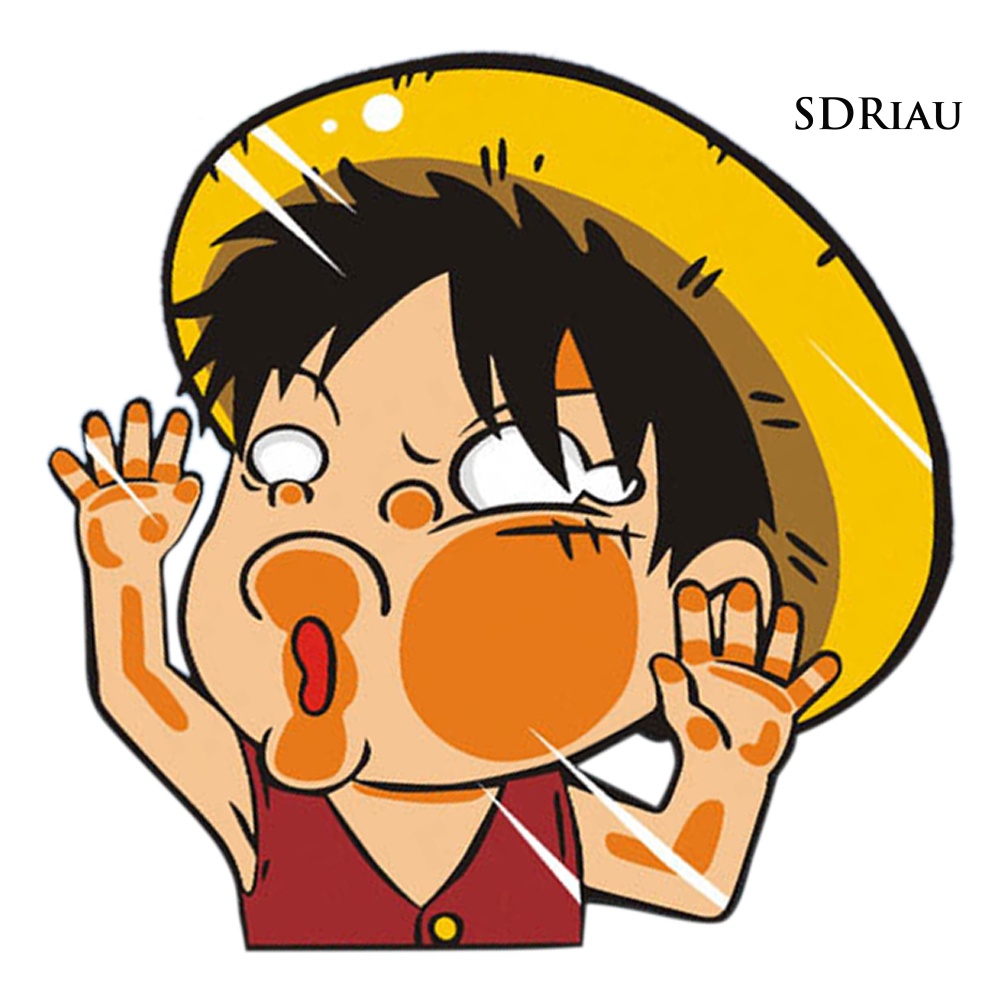 Miếng dán trang trí cửa sổ xe hơi tự dính họa tiết One Piece tiện lợi