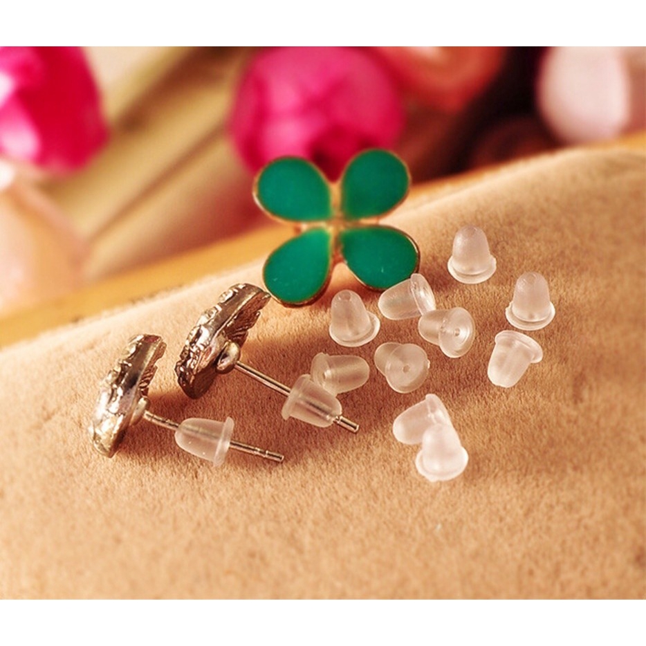 Set 500 Nút Cao Su Gắn Khuyên Tai 4mm