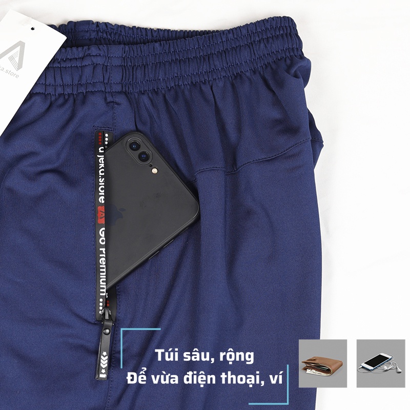 Quần đùi nam thể thao Ajeka chất thun poly co giãn 4 chiều, phong cách năng động, trẻ trung