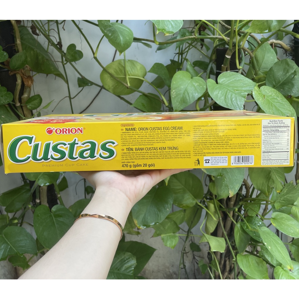 Bánh Custas Orion Kem Trứng (Hộp 20 cái + túi giấy)