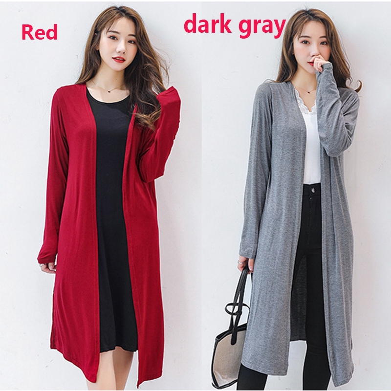 Áo Khoác Cardigan Dáng Dài Xẻ Tà Thời Trang Cho Nữ[Quà tặng miễn phí