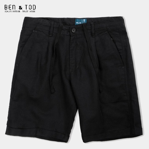 Quần đùi, quần short linen nam BEN &amp; TOD 20393 cotton 100%, co giãn 4 chiều, thoáng mát