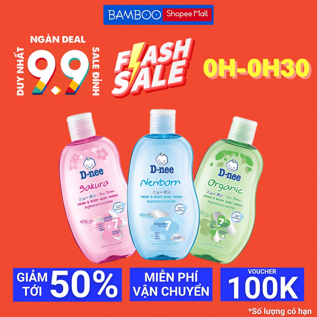 Sữa tắm gội toàn thân Dnee thơm mát cho bé chai 200/380/800ml chính hãng Đại Thịnh nhập khẩu
