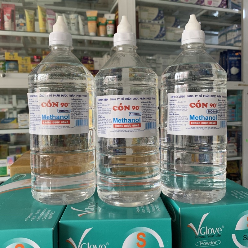 Cồn 90 độ - cồn dùng tiệt trùng và sát khuẩn bề mặt - Cồn 90% chai lớn 1000ml - nhà thuốc mỹ kim