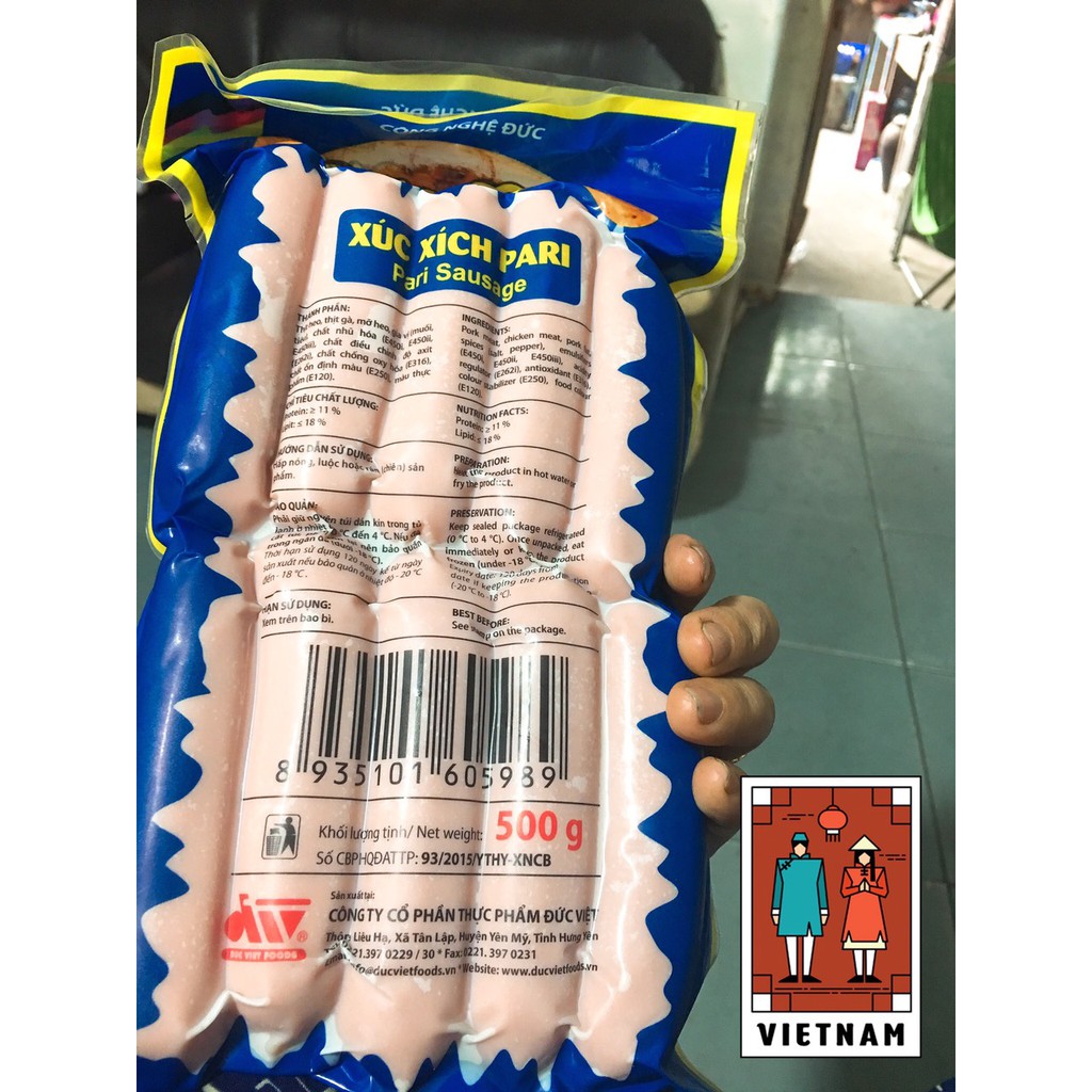 Xúc xích Đức Việt Pari gói 500GR | BigBuy360 - bigbuy360.vn