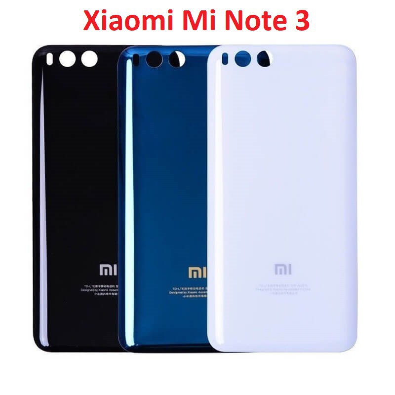 Nắp lưng Xiaomi Mi Note 3  -  Chất liệu kính , có quà tặng kèm