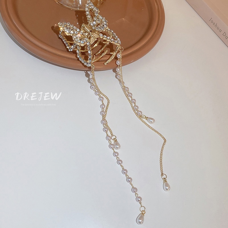 DREJEW Kẹp tóc hình bướm đính kim cương giả cao cấp phong cách Nhật Hàn sang trọng