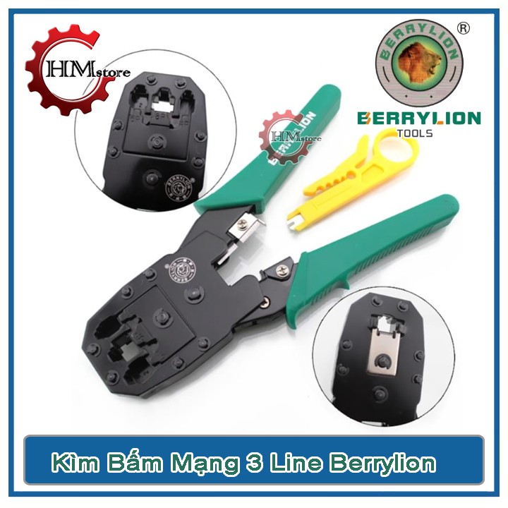 Kềm bấm mạng đa năng, kìm bấm mạng 3 line Berrylion chính hãng