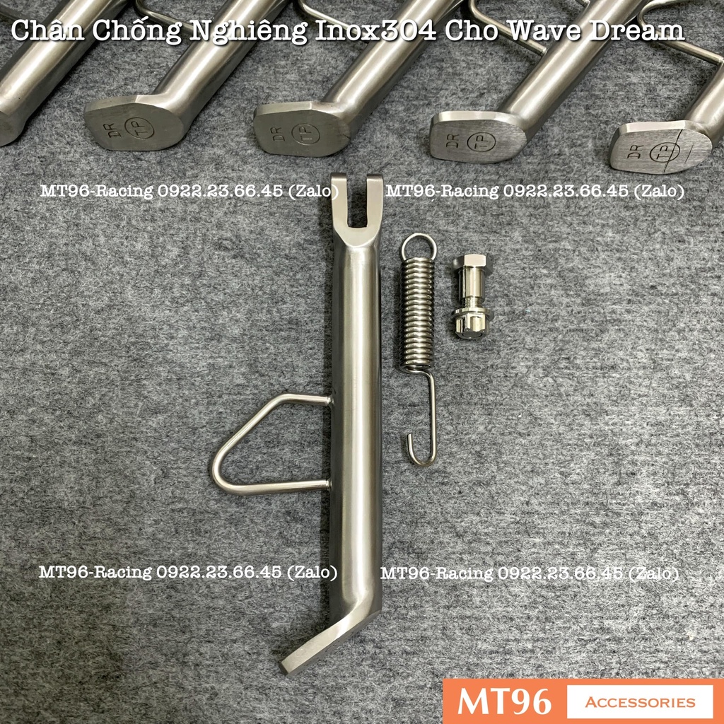 Chân Chống Nghiêng Salaya Cho Wave Dream Các Đời Chuẩn Inox304 Nguyên Khối Cứng Cáp
