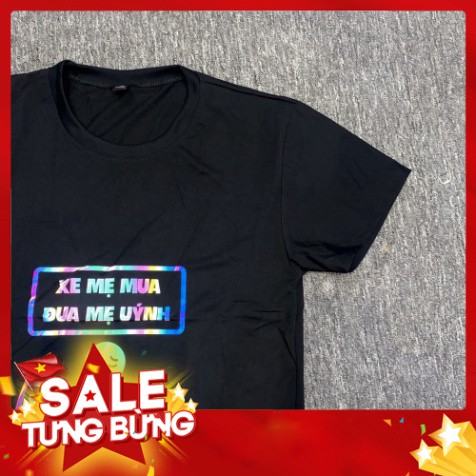 BIG SALE Áo Thun Hot Trend 2021 áo cặp đôi nam nữ DẠ QUANG dạ quang 7 màu phát sáng In Chữ : xe mẹ mua đua mẹ quýnh 2