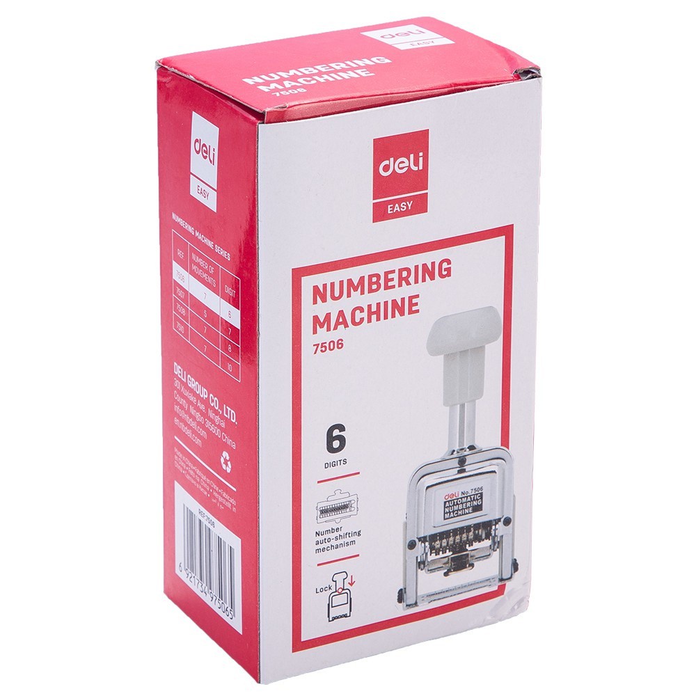 Dấu Nhảy Số Tự Động 6/7/8/9/10 Số Deli, Màu Bạc - 1 chiếc