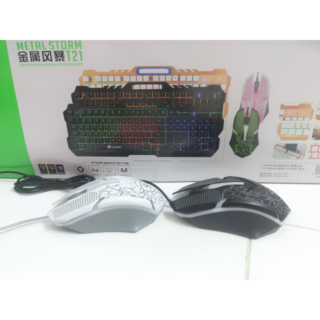 Combo Chuột và Bàn phím T21 Led RGB Gaming - Metal Storm - 30 NGÀY ĐỔI TRẢ MIỄN PHÍ