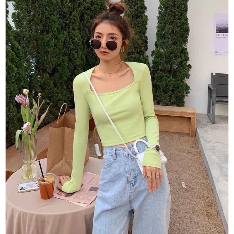 Quần jeans nữ ống suông trơn lưng cao dáng rộng màu xanh phong cách Ulzzang Hàn Quốc chất liệu co dãn nhẹ cao cấp