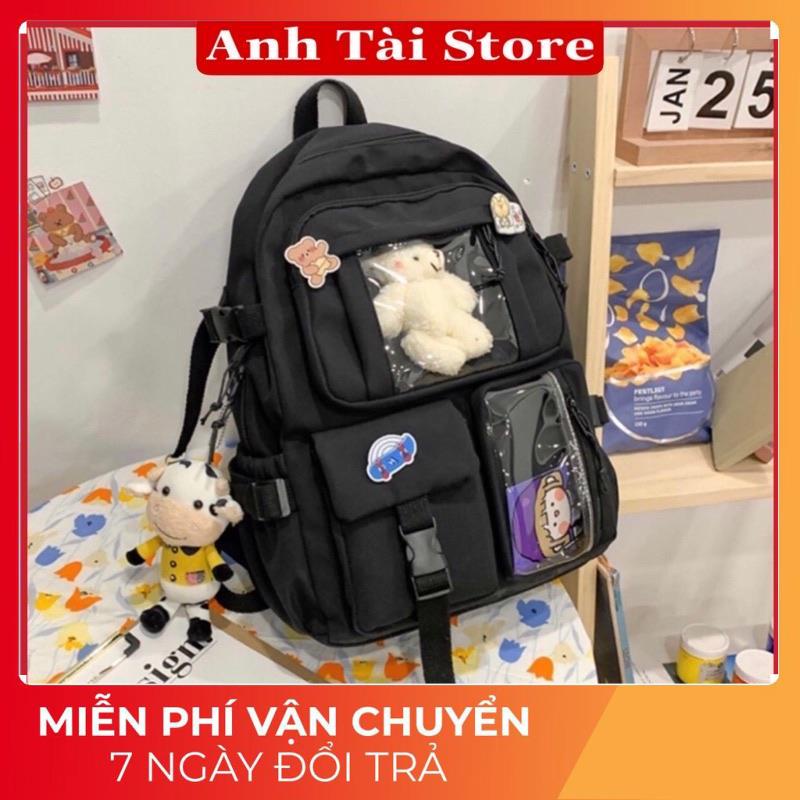 Balo thời trang cặp sách đi học nam nữ nhiều ngăn đựng chất vải canvas chống thấm nước phong cách Nhật Hàn GB 119