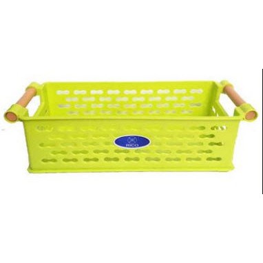 Khay Rỗ Chữ Nhật 2 Quai Giả Gỗ - (Rico P66)