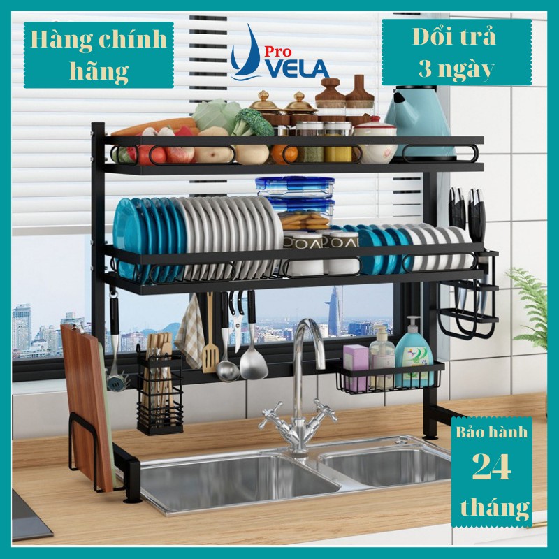 Kệ để chén bát đa năng sơn tĩnh điện chạn đặt trên bồn rửa bát lắp ghép tiện lợi