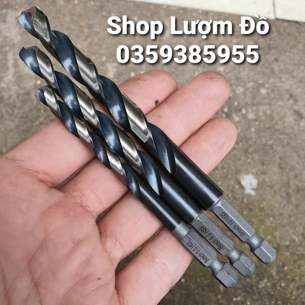 Mũi Khoan Sắt, inox BOSCH chuôi lục giác hàng xịn, khoạn ngọt, có bán lẻ từng mũi