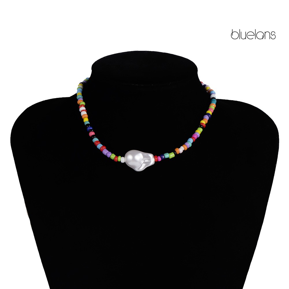 Vòng Cổ Choker Đính Hạt Ngọc Trai Nhân Tạo Nhiều Màu Phong Cách Bohemian Thời Trang Mùa Hè Cho Nữ