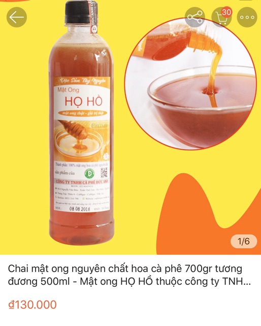 Combo 2 chai mật ong họ hồ 500ml