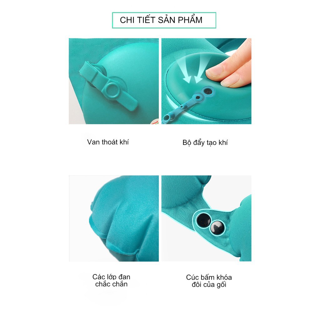 Gối Chữ U Tự Bơm Hơi, Gối Chữ U Văn Phòng, Du Lịch