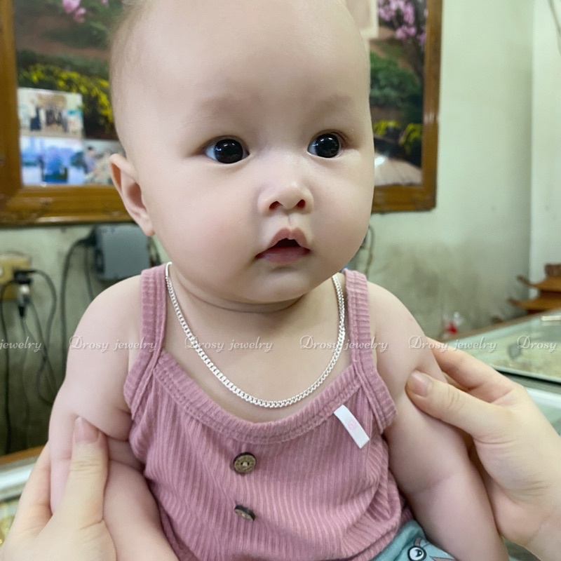 Dây chuyền họng phay bạc chuẩn bạc ta dành cho bé yêu