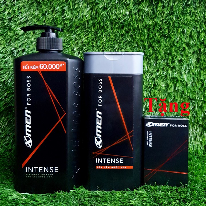 Combo Dầu Gội XMen for Boss Intense 650g + Sữa Tắm Boss Intense 380g - Tặng Xà Bông Cục