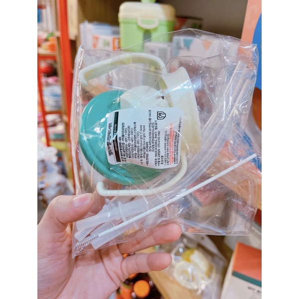 Bình hút Bebelock cho bé của Hàn (sét 2 bình tặng thêm 1 bộ nắp , ống hút và cọ bình)