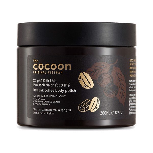 Tẩy Da Chết Body Làm Đều Màu Da Và Dưỡng Mịn Da Từ Cà Phê Đắk Lắk The Cocoon Dak Lak Coffee Body Polish 200ml