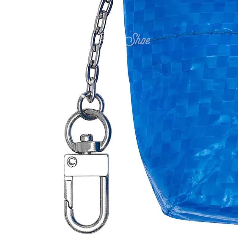 Oeteo Cửa Hàng Mặt Dây Chuyền Túi Dệt Mini Màu Xanh Lam Sáng Tạo