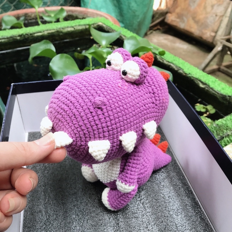 Khủng Long Nhồi Bông Bằng Len Cao Cấp An Toàn Cho Bé - Thú Bông Handmade Đan Móc Thủ Công Bằng Tay
