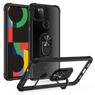 Google Pixel 4A 4A 5G 5XL Armor Vòng giữ từ tính Ốp lưng trong suốt Vỏ điện thoại