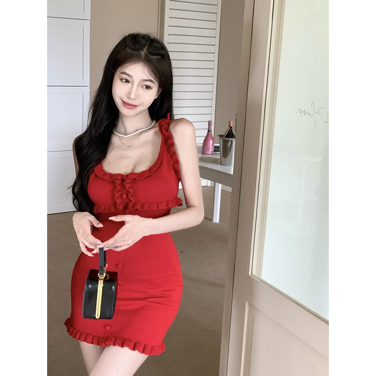 Cocory vn Đầm Ôm Body Cổ Chữ U Quyến Rũ Cho Nữ