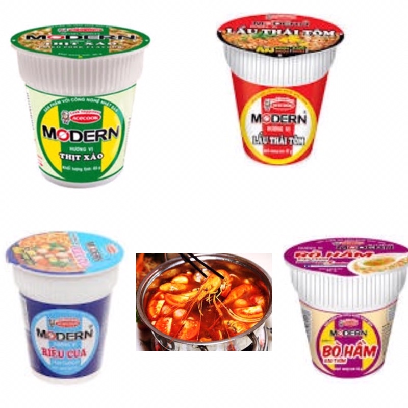 Mì ly Modern riêu cua/ lẩu thái tôm/ thịt xào 65gr