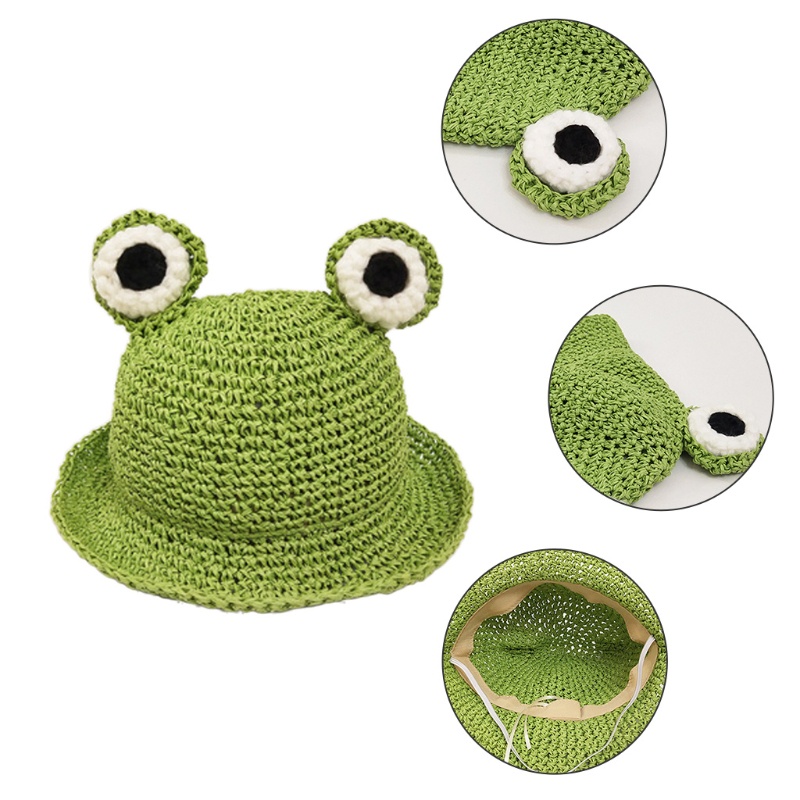 Nón Cối Rộng Vành Chống Nắng Họa Tiết Hoạt Hình Dễ Thương Cho Bé