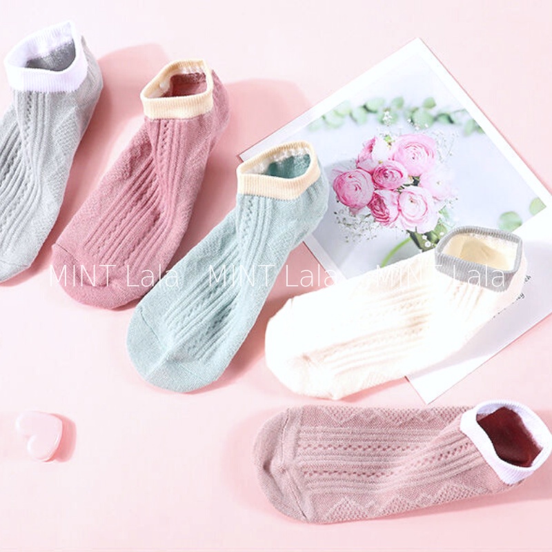 Combo 5 Đôi Tất Cổ Ngắn Nữ Nhiều Màu Êm Chân