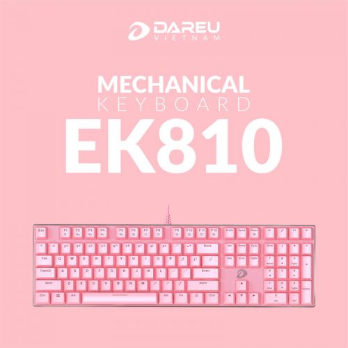 Bàn phím cơ Gaming DAREU EK810 Pink – Led