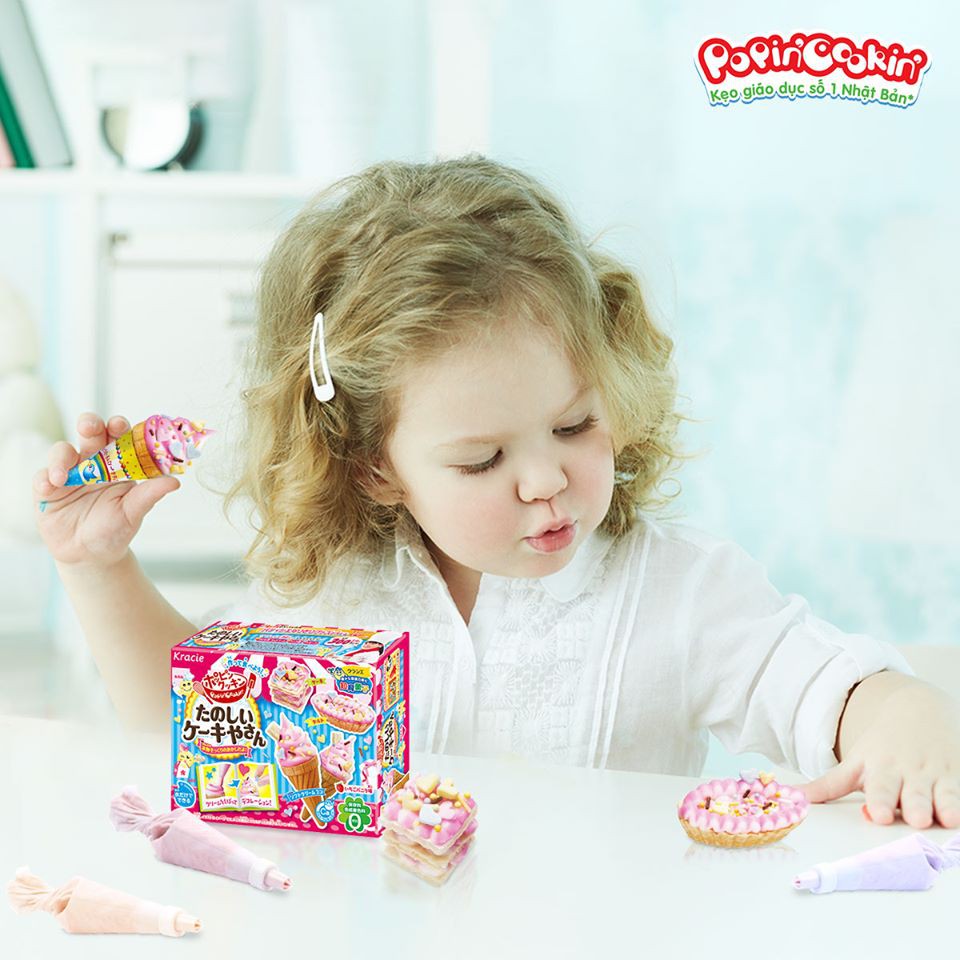 Kẹo Popin Cookin đồ chơi sáng tạo ăn được Kem - Tanoshii Cake Ya San chính hãng