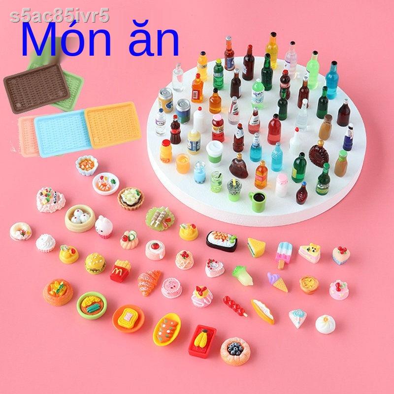 ♧Thức ăn thu nhỏ chơi siêu thị mini thế giới đồ nhanh Mô hình vặt Nhật Bản lưới màu đỏ chai trang trí