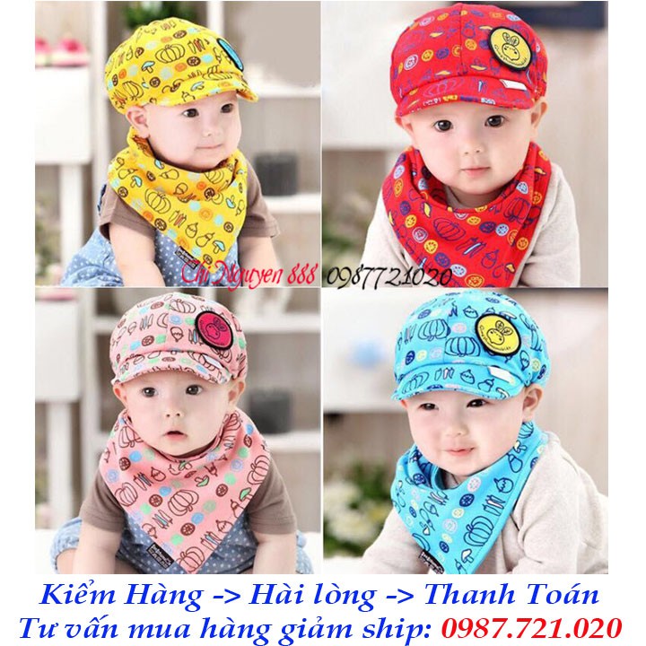 Set Mũ lưỡi trai kèm Khăn tam giác