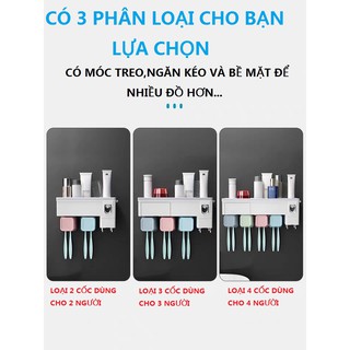 Bộ nhả kem dánh răng tự động lúa mạch kèm cốc và có móc treo ngăn kéo thông minh thế hệ mới giúp nhà tắm gọn gàng hơn(3)