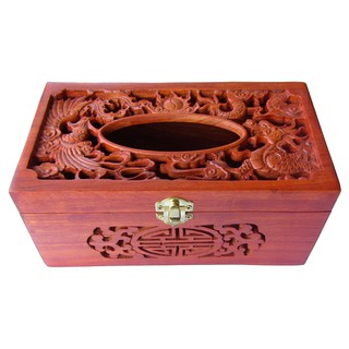 Hộp Khăn Giấy Gỗ Hương Long Phụng Cao Cấp