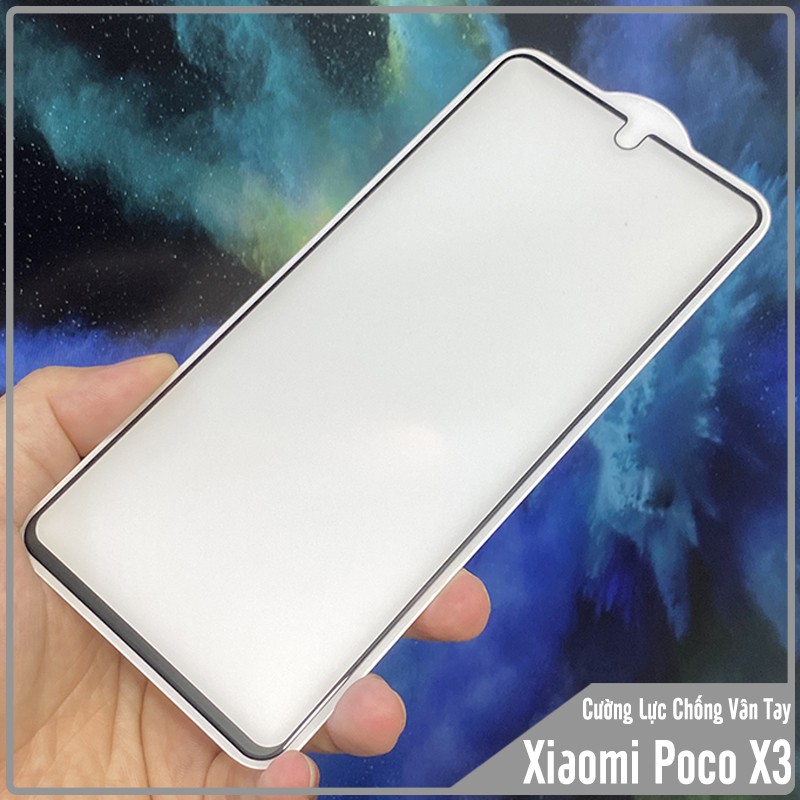 Kính cường lực cho Poco X3 NFC chống vân tay Full viền Đen