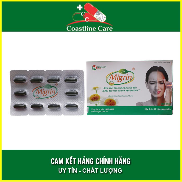 Migrin New (Hộp 20 viên) - Thảo Dược Cho Người Đau Nữa Đầu Và Thiếu Máu Não - CLC PHARMACY