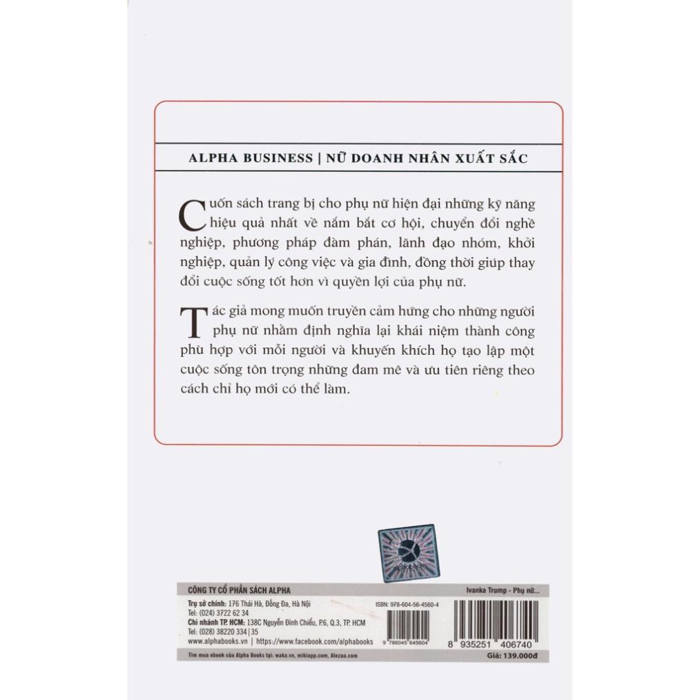 Sách Alphabooks - Ivanka Trump - Phụ nữ hiện đại viết lại luật thành công