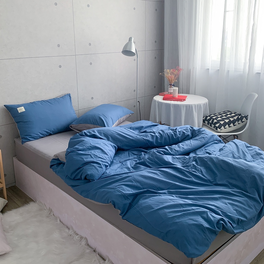 Bộ chăn ga gối Cotton TC REE Bedding XD đậm phối ghi đủ size giường nệm CTC113